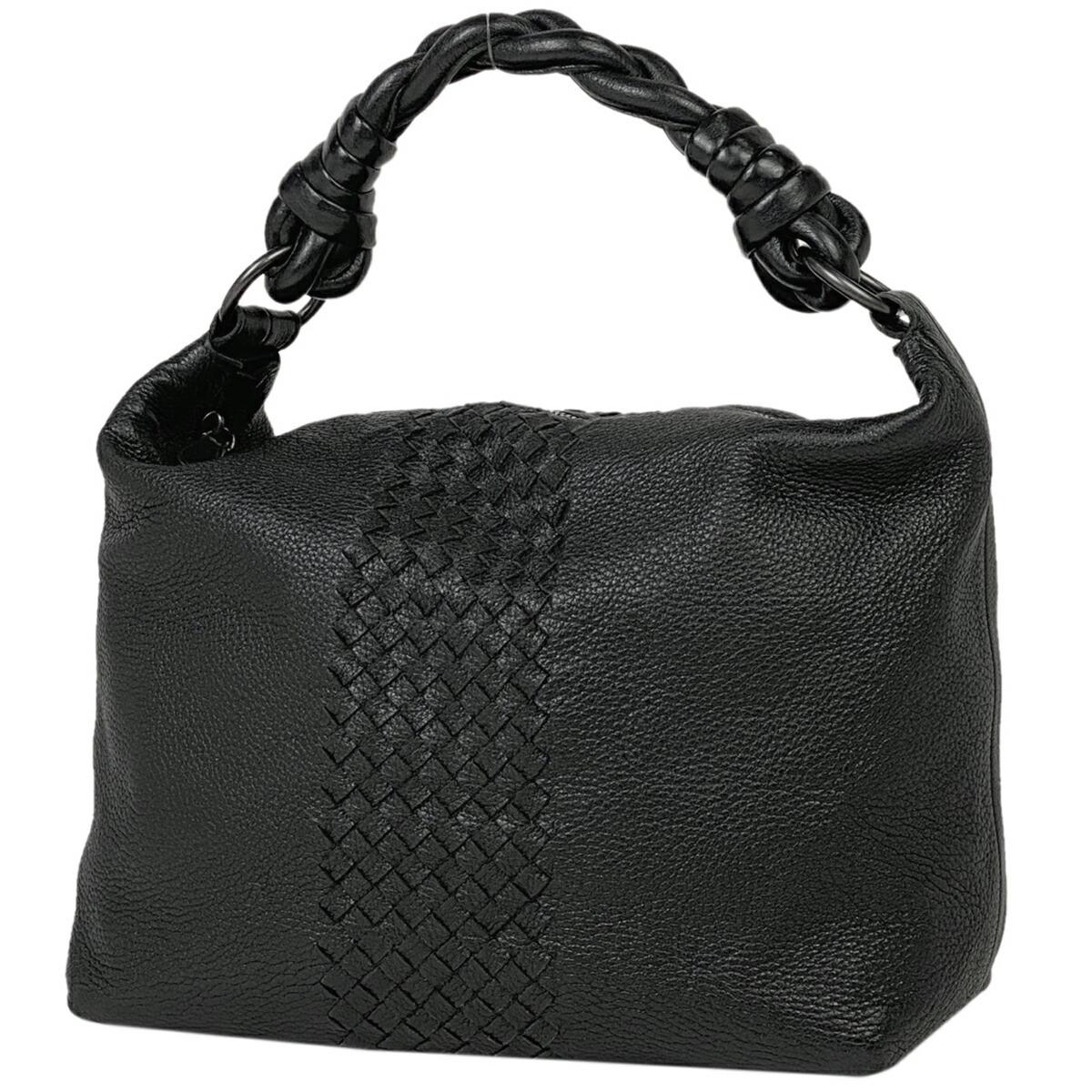 Bottega Veneta Intrecciato Shoulder Bag Hobo Woven Nappa Leather Black